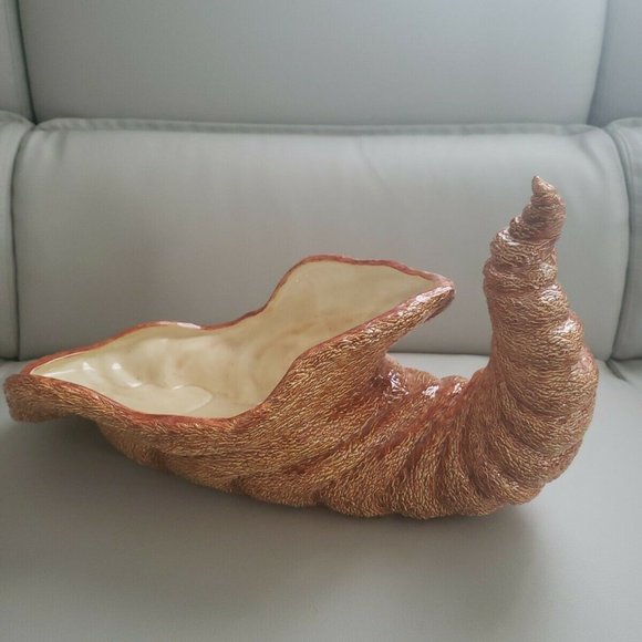 Ceramic Cornucopia Horn of Plenty 12" - Picture 3 of 6